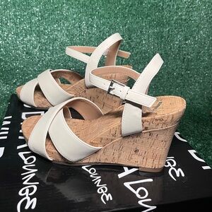 AEROSOLES Cream Wedge Sandals